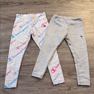 Champion Kids' Leggings Set -Multicolor Logo & Gray 2 pairs for the price of one